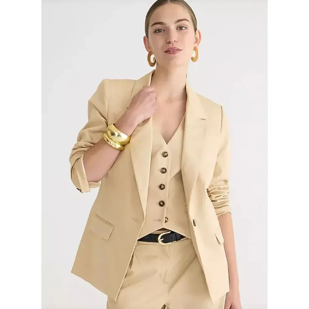 J‎ Crew Willa Blazer Women 6? $198 Stretch Cotton One Button Lined Jacket BG120